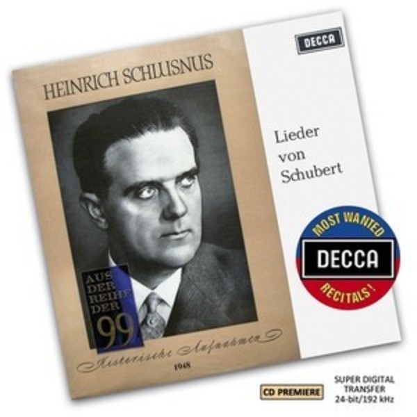 Heinrich Schlusnus: Schubert Recital | Decca - Most Wanted Recitals 4808175