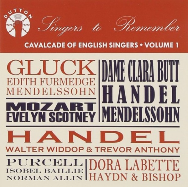Cavalcade of English Singers vol.1 | Dutton CDBP9797