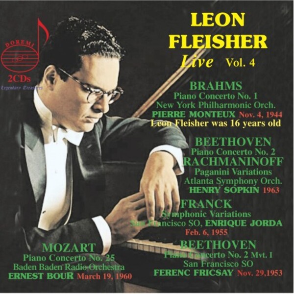 Leon Fleisher Live Vol.4: Concertos by Brahms, Mozart, Beethoven, etc. | Doremi DHR81834